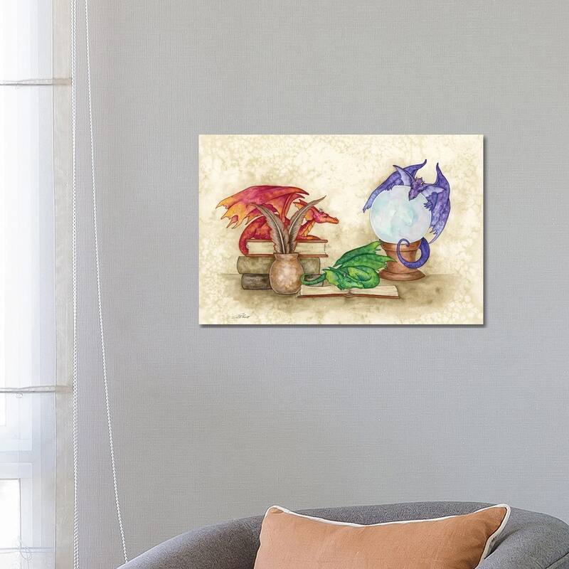 iCanvas "Dragons In The Library" by Amy Brown Canvas Print - 18x26x1.5