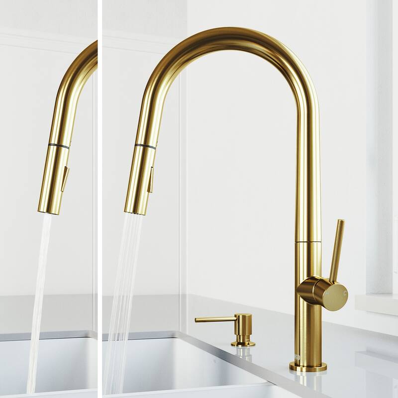 VIGO Greenwich 18" H Single Handle Pull-Down Sprayer Kitchen Faucet