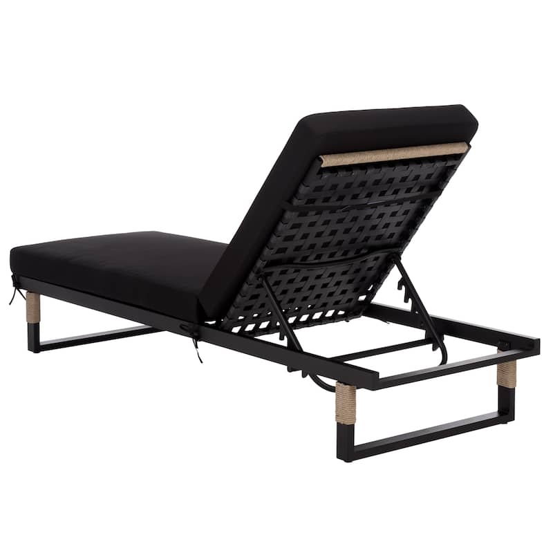 SAFAVIEH Outdoor Living Arman Lounger with Cushion - 79"W x 26"D x 15"H