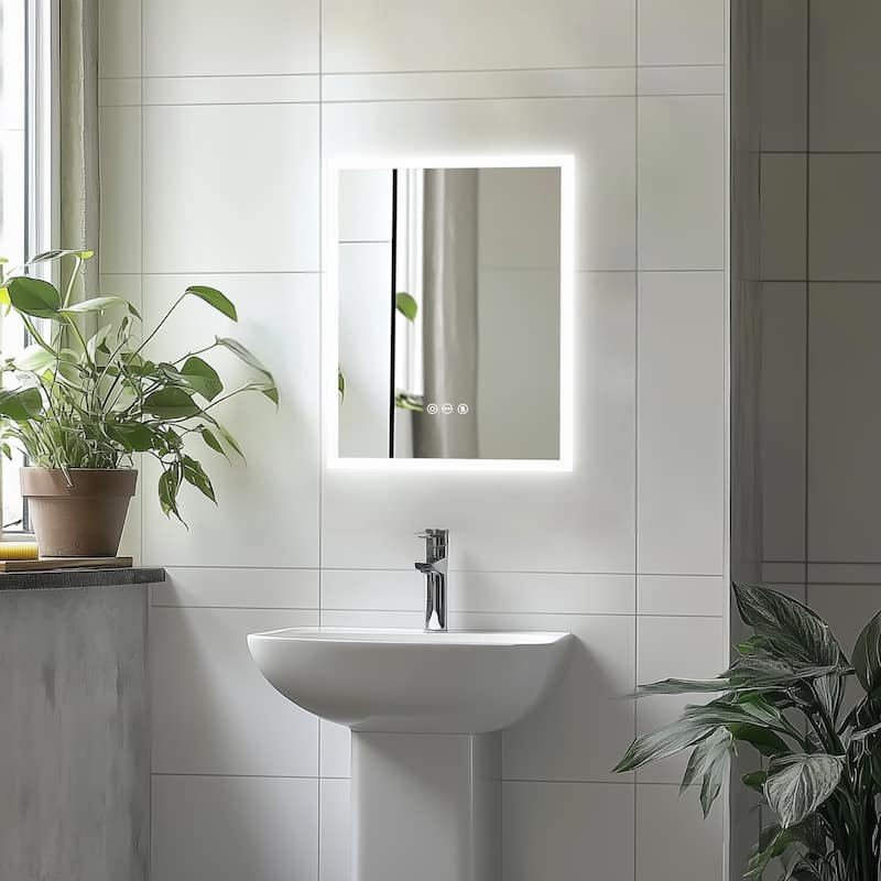 16 x 20 Inch LED Mirror Lighted Bathroom Mirror Vanity Dimmable Memory - 15.7x19.7 inch