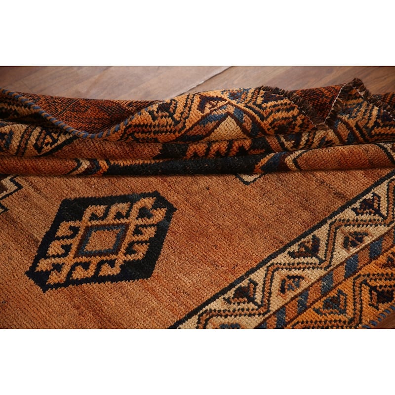 Geometric Qashqai Persian Antique Area Rug Handmade Wool Carpet - 4'5"x 8'0"