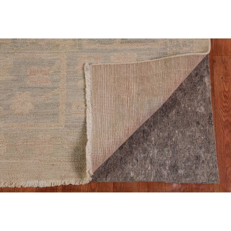 Hand Knotted Oriental 100% Wool Carpet Transitional All-Over Beige & Ivories Oushak Area Rug - 11' 8'' X 8' 11''