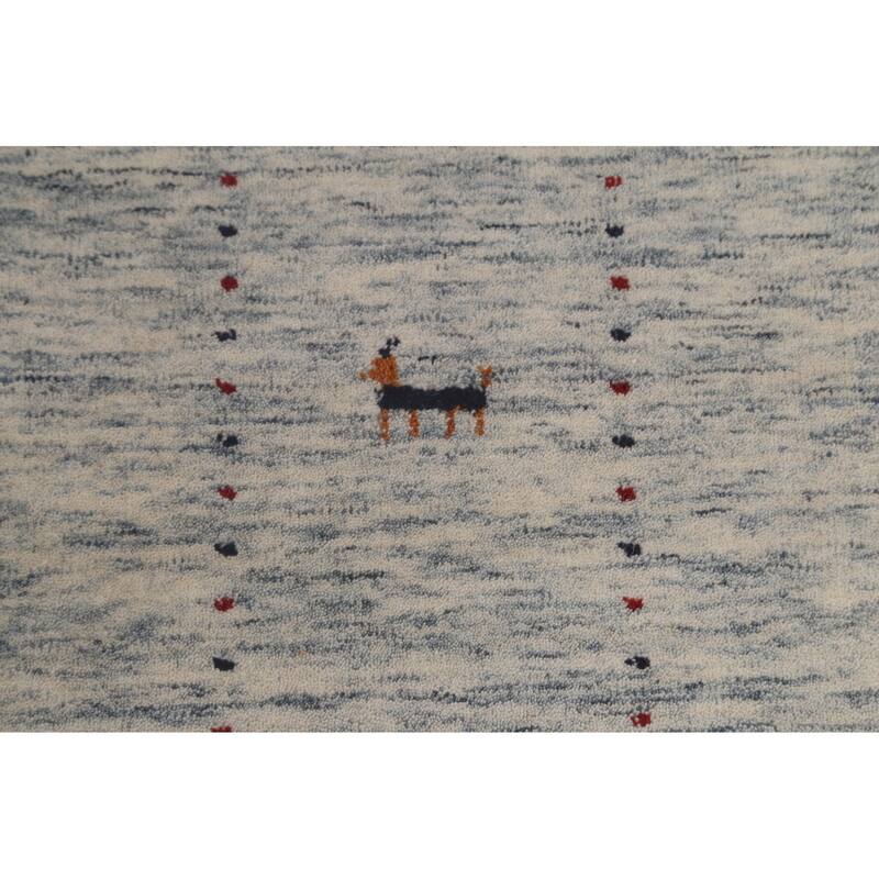 Tribal Gabbeh Oriental Area Rug Handmade Wool Carpet - 8'0"x 9'11"