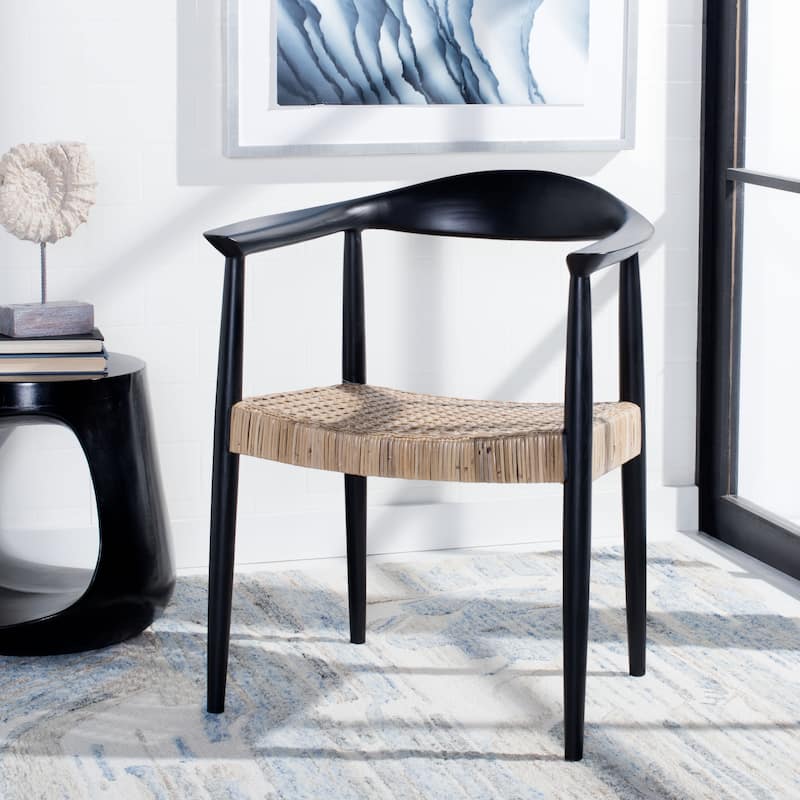 SAFAVIEH Anastasia Rattan Peel Accent Chair - 24.8" W x 18.9" L x 30.7" H - 25Wx19Dx31H