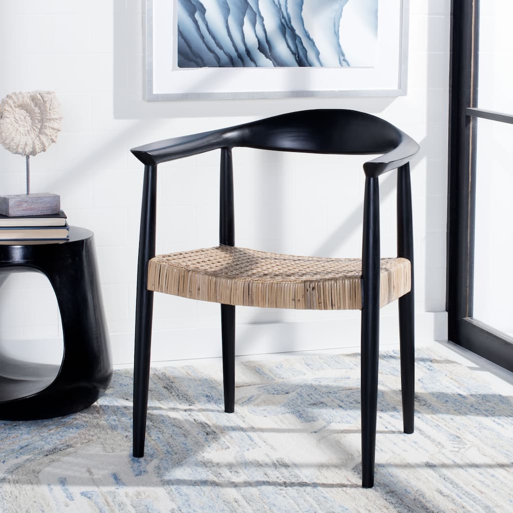 SAFAVIEH Anastasia Rattan Peel Accent Chair - 24.8" W x 18.9" L x 30.7" H - 25Wx19Dx31H
