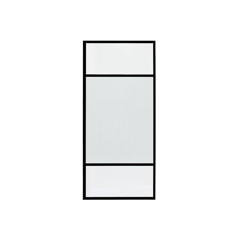 Vinnova Tafalla Framed Fixed Glass Panel - 34" W x 74" H - Matte Black