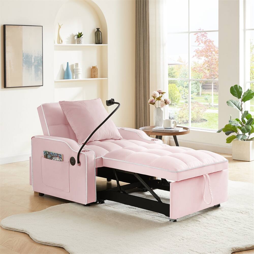 3-in-1 Convertible Sofa Bed Adjustable Pull Out Sleeper Chair Bed