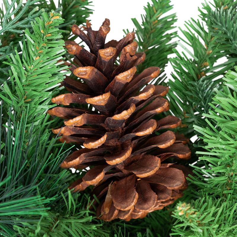 Pine and Cedar Artificial Christmas Garland with Pinecones - 10' x 15" - Unlit