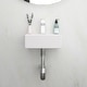 preview thumbnail 2 of 6, White Ceramic Rectangular Wall Mounted Bathroom Sink with Faucet Hole
