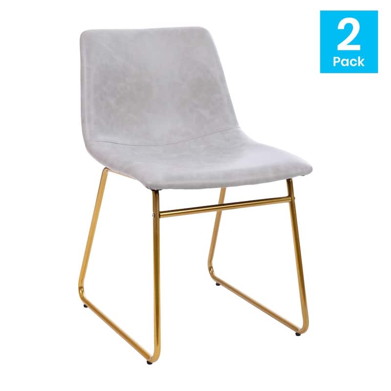 18 Inch Indoor Dining Table Chairs, LeatherSoft Upholstery-Set of 2