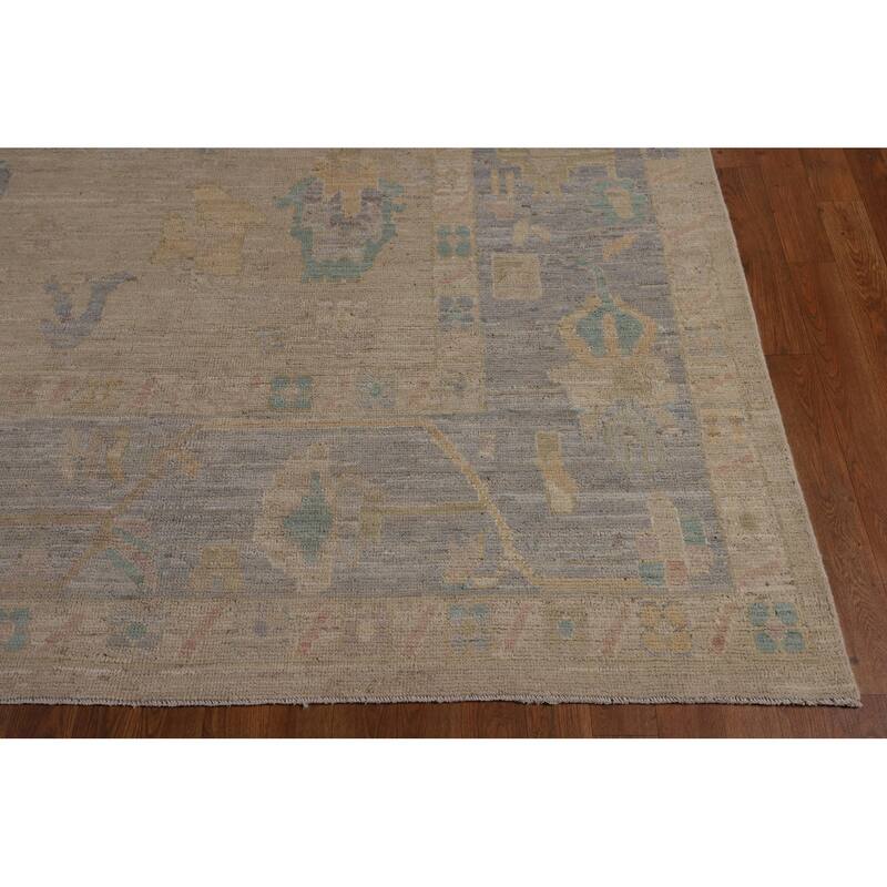 Earth Tone Oushak Turkish Large Rug Handmade Wool Carpet - 10'0"x 13'6"