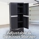 preview thumbnail 3 of 13, Sunnydaze 3-Shelf Plastic Lockable Storage Cabinet - 57.5"
