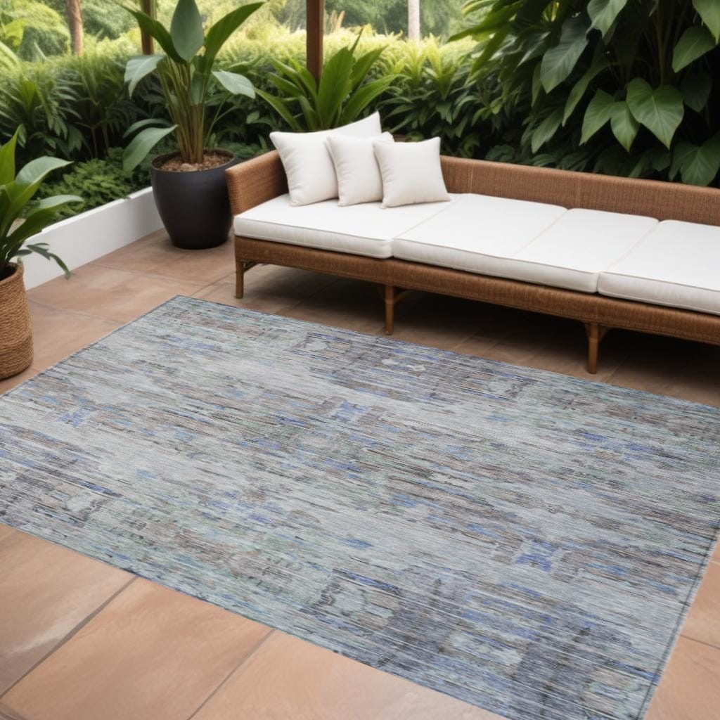 HomeRoots Abstract Transitional Rectangle Outdoor Rug
