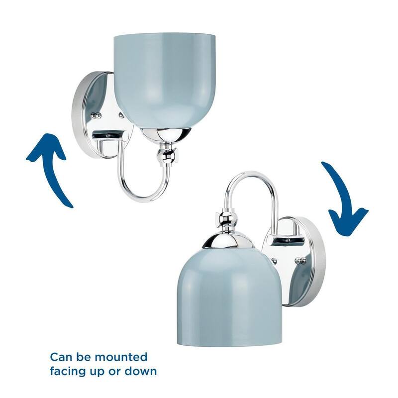 Dalton Collection One-Light Chrome Metal Shade Bath Vanity Light - 5.5 in x 7.37 in x 9 in