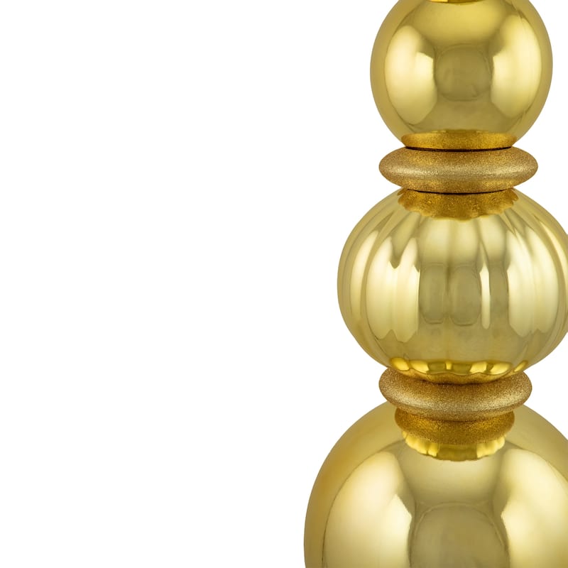 54" Shiny Gold Glittered Topiary Finial Tower Christmas Decor