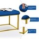 preview thumbnail 6 of 74, Upholstered Tufted Velvet Ottoman, Modern End of Bed Bench with Golden Metal Frame, Entryway Footrest Stool