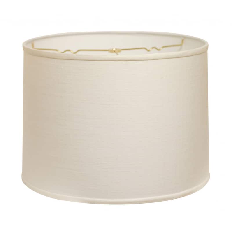 HomeRoots 15" White Throwback Drum Linen Lampshade - 15