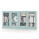 preview thumbnail 46 of 75, 100% Solid Wood Sideboard with Glass or Solid Wood Doors by Palace Imports - 64" x 35.75"