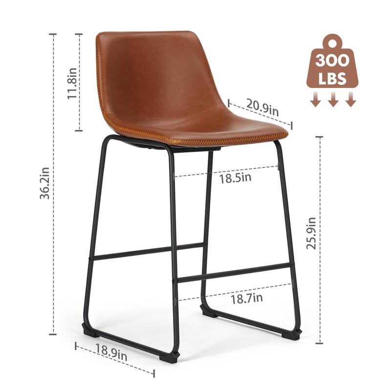 26-Inch Modern Bar Stools Set of 2, Counter Height