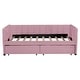 preview thumbnail 14 of 31, Twin Size Upholstered Daybed with Stripe Headboard and 2 Storage Drawers, Velvet Daybed Sofa Bed for Teens Bedroom