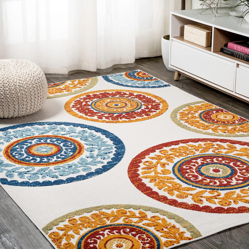 JONATHAN Y Gallia Medallion High-Low Indoor/Outdoor Area Rug
