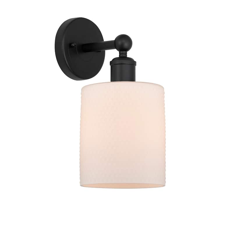 Innovations Lighting 616-1W-12-5 Cobbleskill Sconce Cobbleskill 12" - Matte Black / Matte White