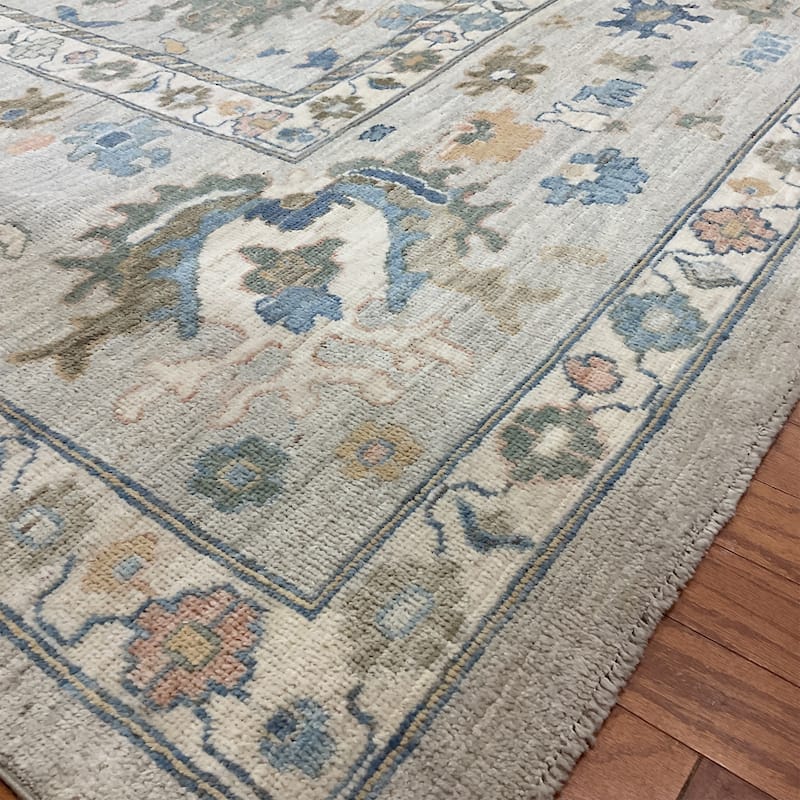 HERAT ORIENTAL Handmade Vegetable Dye Oushak Wool Rug - 12'10" x 14'11"