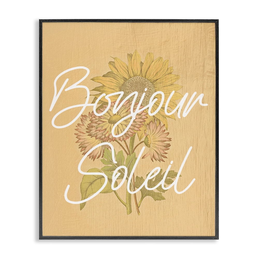 Stupell Hello Sunshine French Phrase Framed Giclee Art Design By Lil' Rue