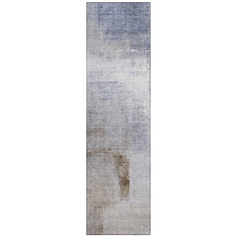 Machine Washable Indoor/ Outdoor Chantille Solid Ombre Rug