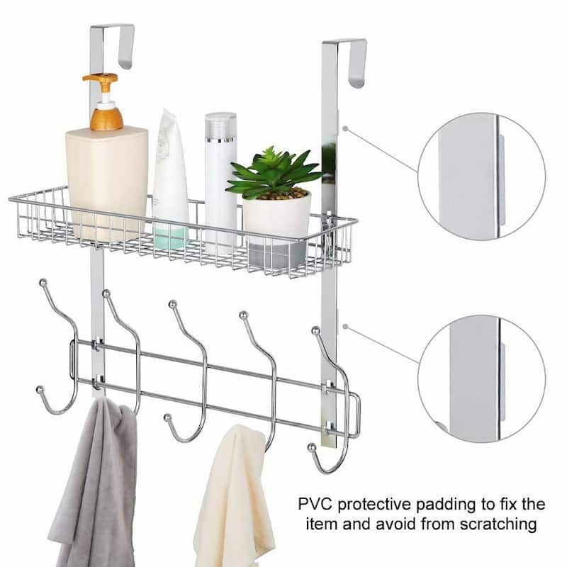 Over The Door Shelf Organizer with 5 Hook