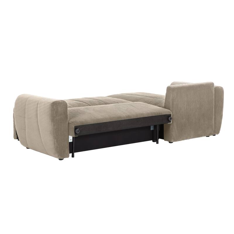 105.2" Corduroy L-Shaped Sectional Sofa with Convertible Chaise and Storage, 5-Seater