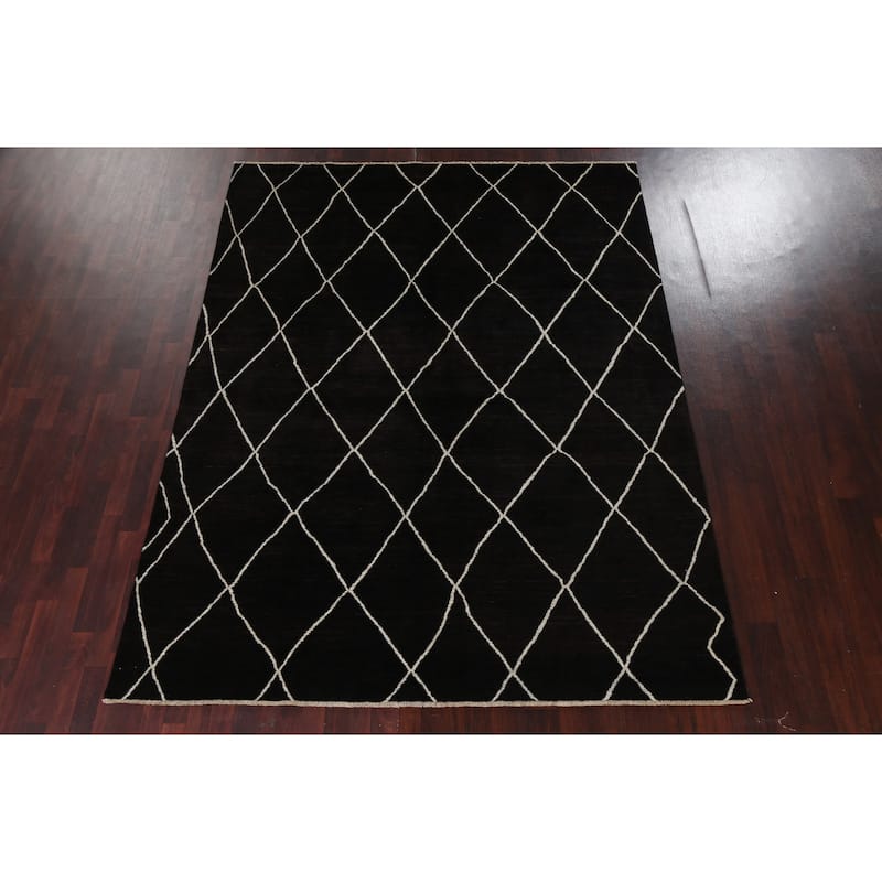 Vegetable Dye Moroccan Oriental Living Room Area Rug Wool Hand-knotted - 7'7" x 9'9"