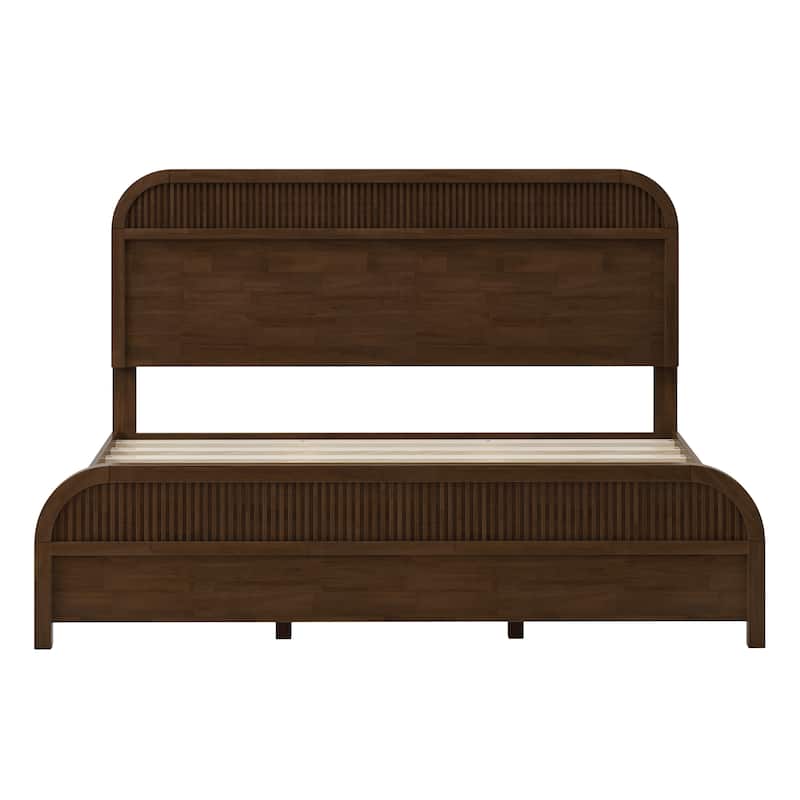 Christopher Knight Home - Modern Wood Platform Bed Frame with Headboard and Wooden Slats Support - No Box Spring Needed