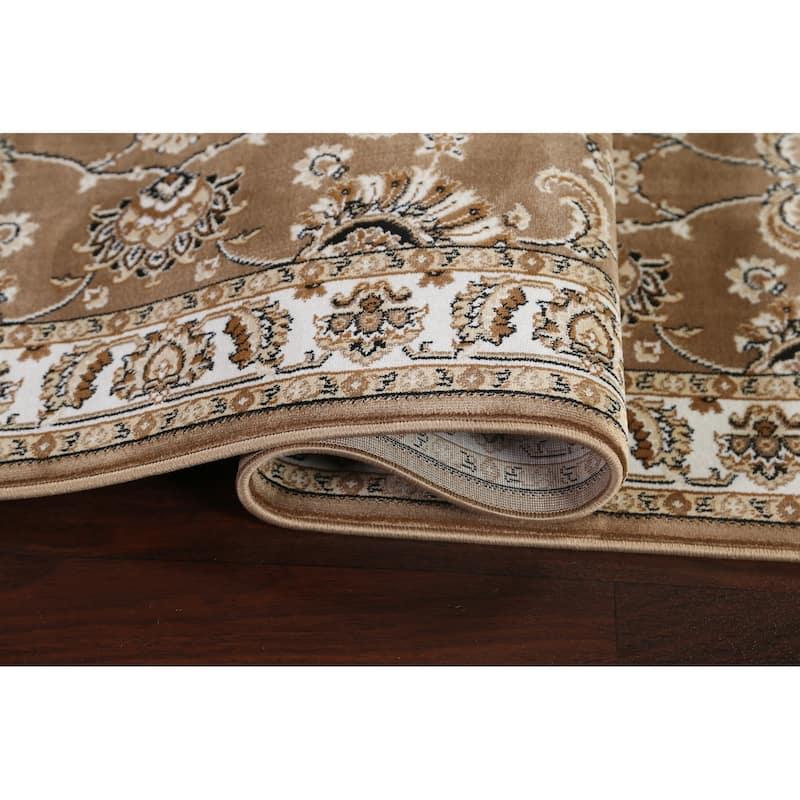 Brown Floral Traditional Tabriz Turkish Area Rug Oriental Carpet