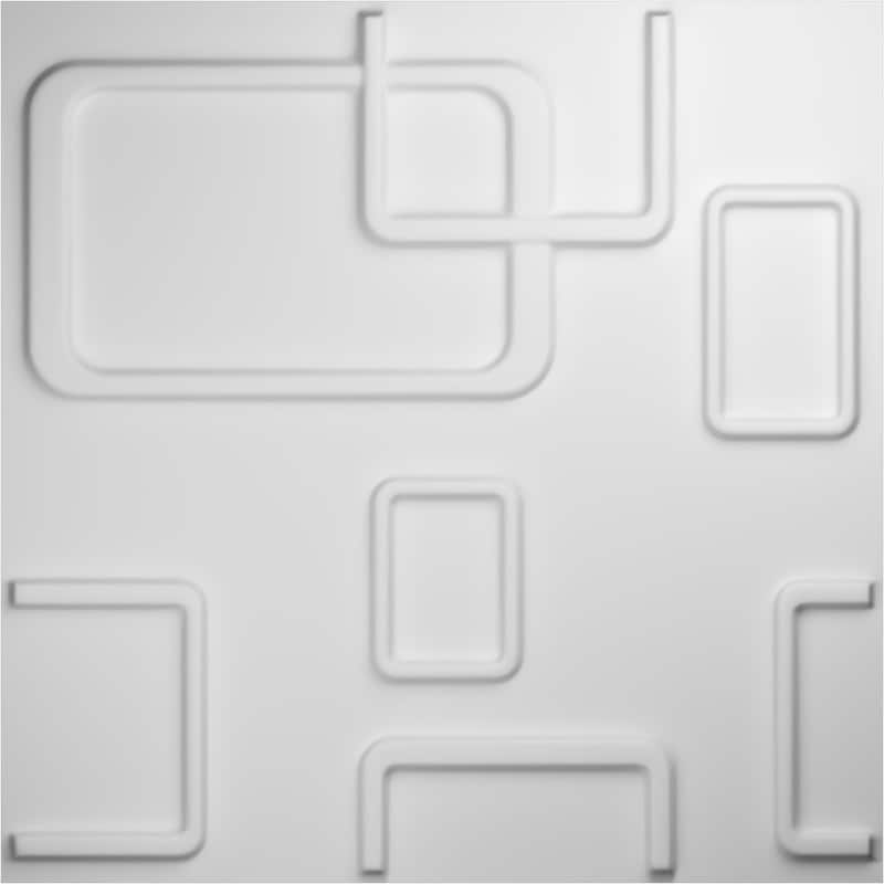 19 5/8"W x 19 5/8"H Odessa EnduraWall Decorative 3D Wall Panel, White - 10-Pack (26.75 Sq. Ft.)