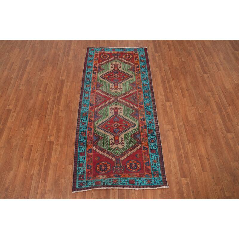 Hand Knotted Oriental 100% Wool Carpet Traditional Tribal Multi-Colored Ardebil Runner Rug - 7' 4'' X 3' 4''