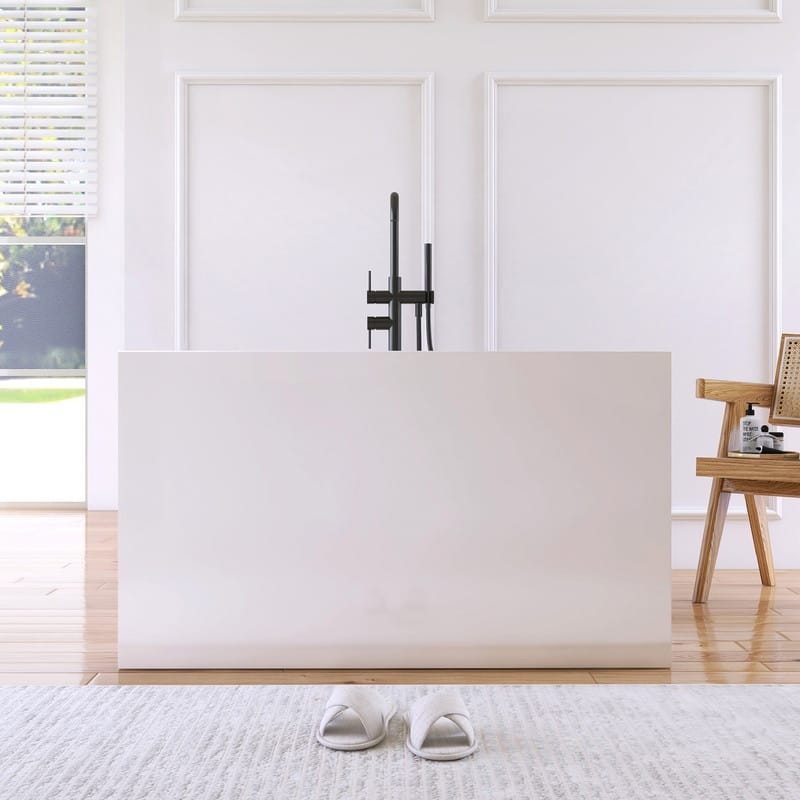 MEDUNJESS 43'' Acrylic Freestanding Bathtub Soaking Tubs
