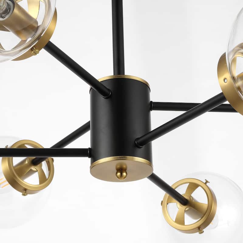 GetLedel 6-Light Modern Sputnik Chandelier with Glass Globe Shades