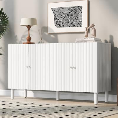 Modern MDF Sideboard with Adjustable Shelves & Sleek Design for Dining Room or Living Room Storage
