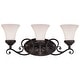 preview thumbnail 8 of 9, Avenant 3-Light 23 in. W Venetian Bronze Bathroom Vanity Lighting Fixture, Etched White Glass Shade, Dimmable Reversible Wall Lt
