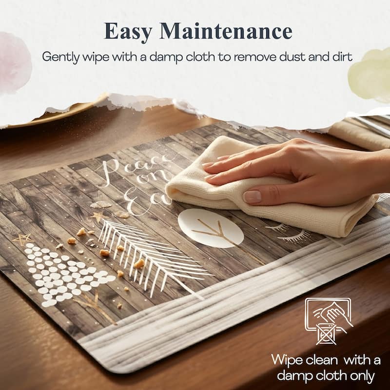 Pimpernel Rustic Placemats Cork Backed Boards Table Mats Snow Tree Heat Resistant - 15.7" L x 11.7" W