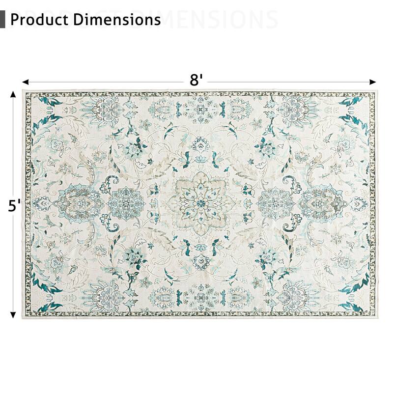 Soft and Non-Slip Machine-Washable Foldable Multi-Use Area Rug