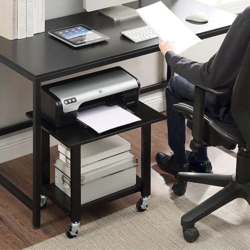 Industrial Mobile Printer Cart Holder with Lockable Wheels