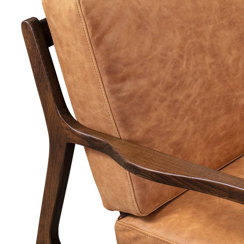 Poly & Bark Verity Leather Lounge Chair - Full Grain Genuine Italian Leather