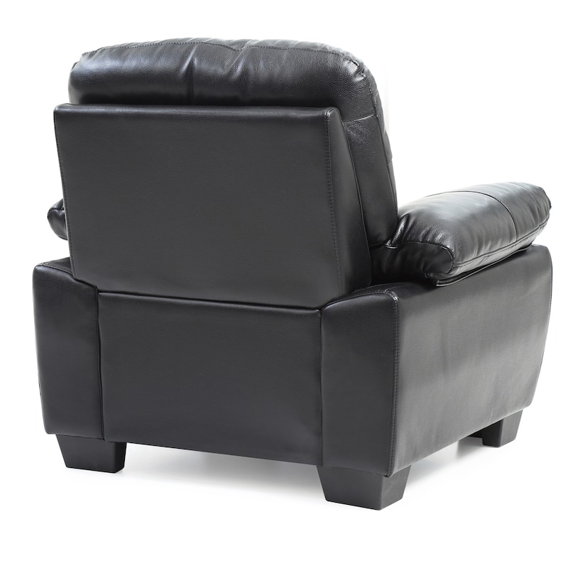 Faux Leather Upholstered Accent Chair - 39" - Black