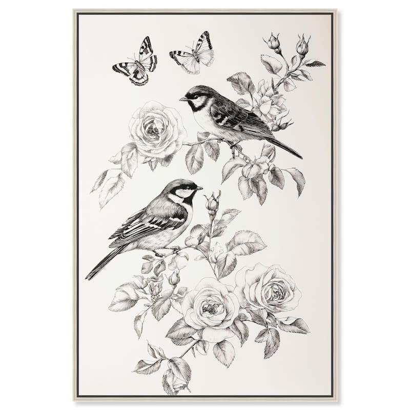 Perched Pair I Canvas by Art Remedy - Silver - 20" x 30"