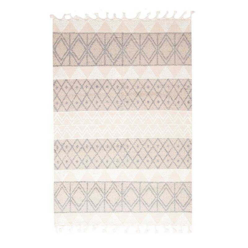 ECARPETGALLERY Braid weave Sienna Tan Wool Rug - 5'1 x 7'6