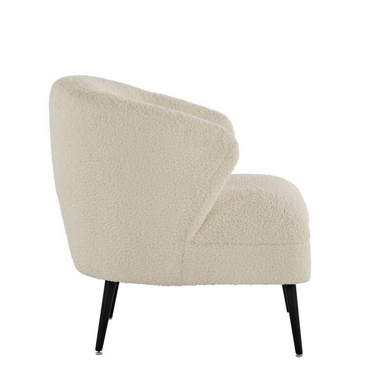 Tremont Boucle Accent Chair and Cube Pouf Footrest by iNSPIRE Q Bold