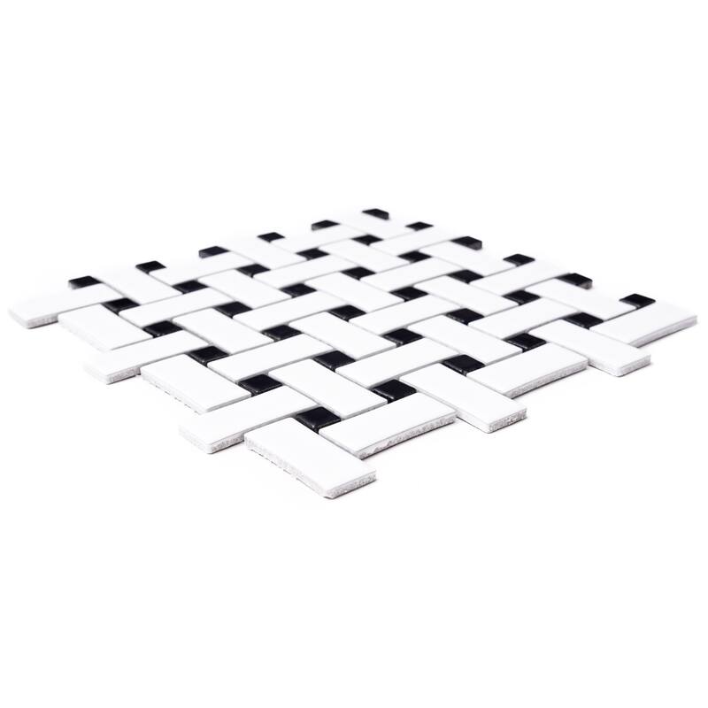Ada 12x12 Porcelain Basketweave Mosaic Tile - Floor, Wall & Backsplash