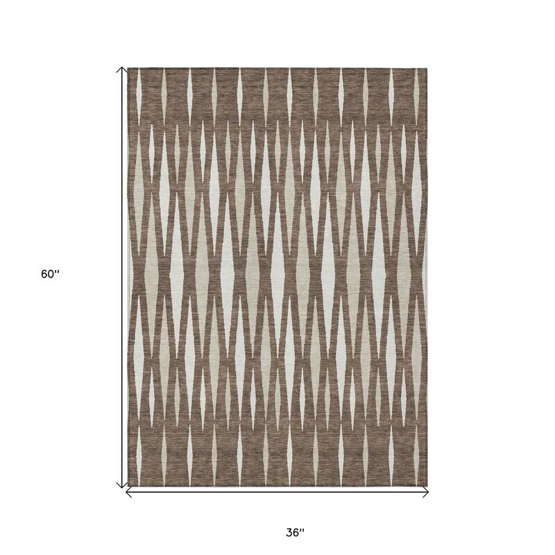 HomeRoots Geometric Transitional Rectangle Outdoor Rug